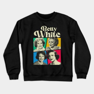 Betty White Comic White Crewneck Sweatshirt